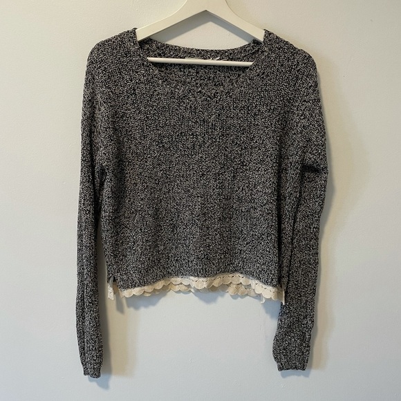 Urban Outfitters Grey Sweater Lace Trim - Picture 12 of 12